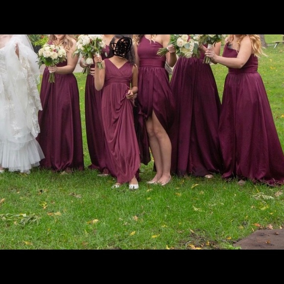 Vera Wang One Shoulder Dress With Satin Sash - Picture 2 of 4